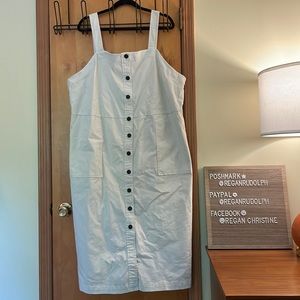 Universal thread cream button down dress